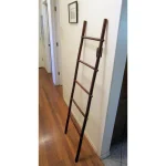 MGP 5 ft. 5-Bar Bamboo Ladder Towel Rack, Natural Solid Tam Vong Bamboo thumbnail 4