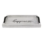 Stratton Home Decor Happiness is Homemade Wood Serving Tray with Metal Handles thumbnail 2