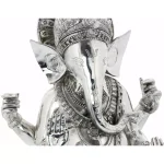 LITTON LANE 16 in. Antique Silver Sitting Ganesh Sculpture with Patterned Detailing thumbnail 6
