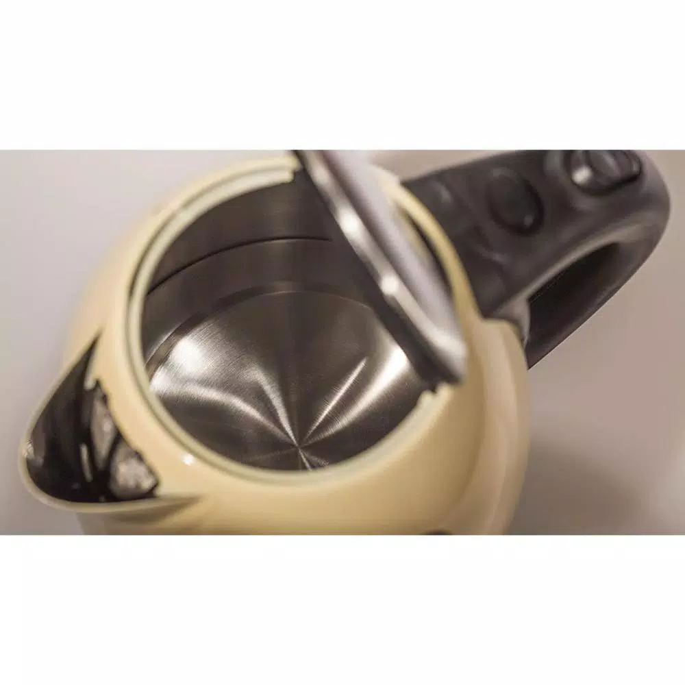 Ovente KS96 1.7L Stainless Steel Electric Kettle, 1100W Rapid Boil, Beige
