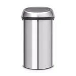 Brabantia 16 Gallon Matte Steel Fingerprint Proof Touch Top Trash Can thumbnail 1
