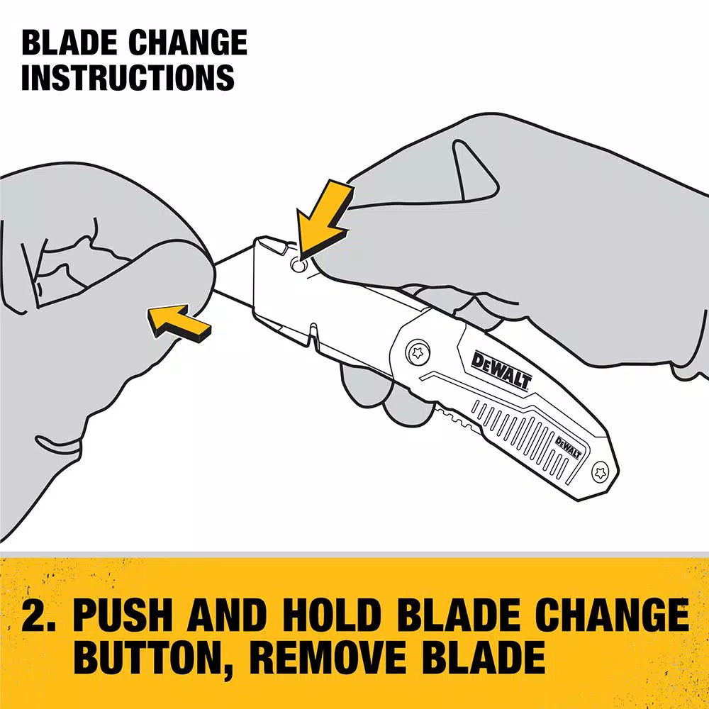 DEWALT Folding Retractable Utility Knife with Metal Body and Blade Storage