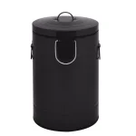 Innovaze New York Style Round Black Metal Step-On Trash Can Set - 12L & 3L Capacity thumbnail 4