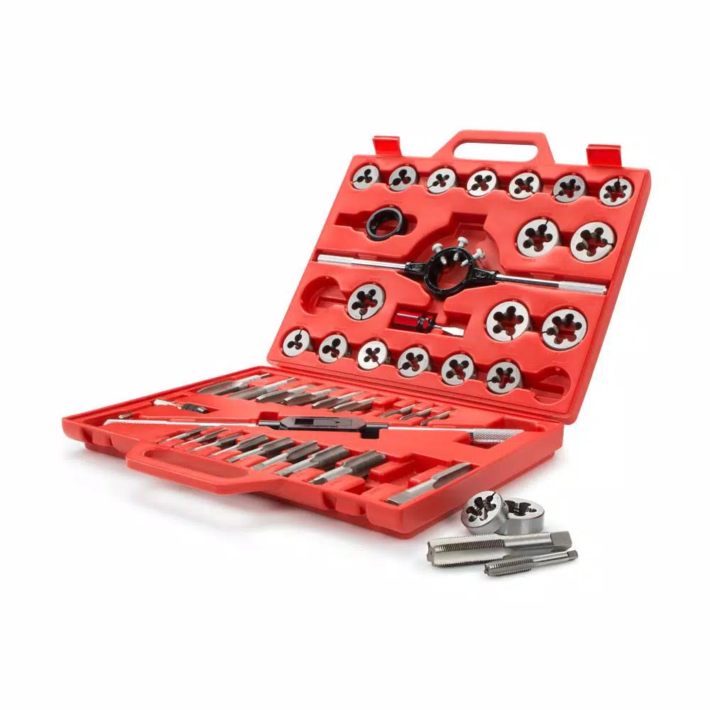 TEKTON 45-Piece Inch Tap and Die Set, SAE Coarse and Fine Sizes