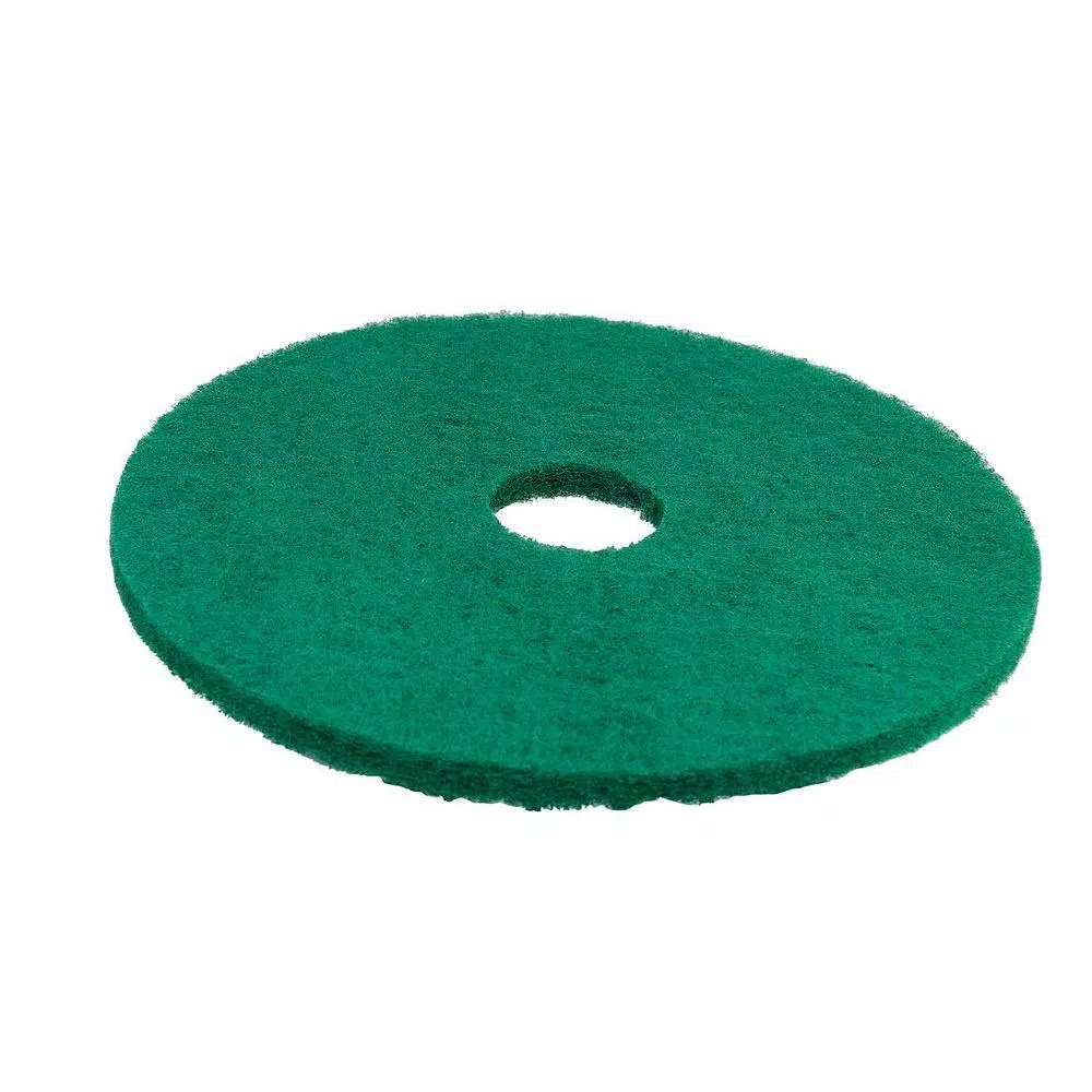Quickie 17 in. Medium/Heavy-Duty Floor Stripping Cleaning Pad, Green