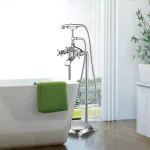 Vanity Art 40 in. Freestanding Single-Handle Claw Foot Tub Faucet with Hand Shower, Polished Chrome thumbnail 1