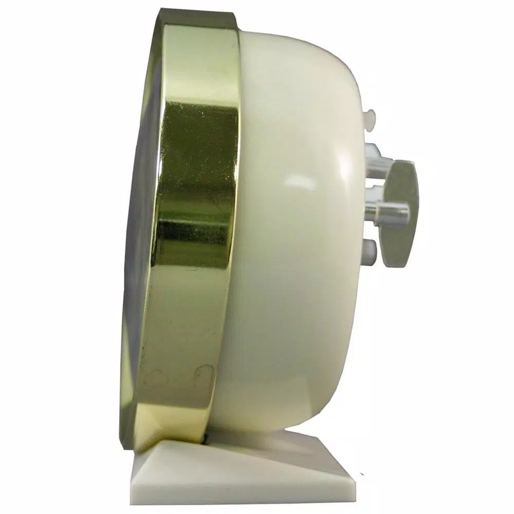 Equity by La Crosse 4 in. Round Analog Wind-Up Bell Metal Alarm Clock - Gold