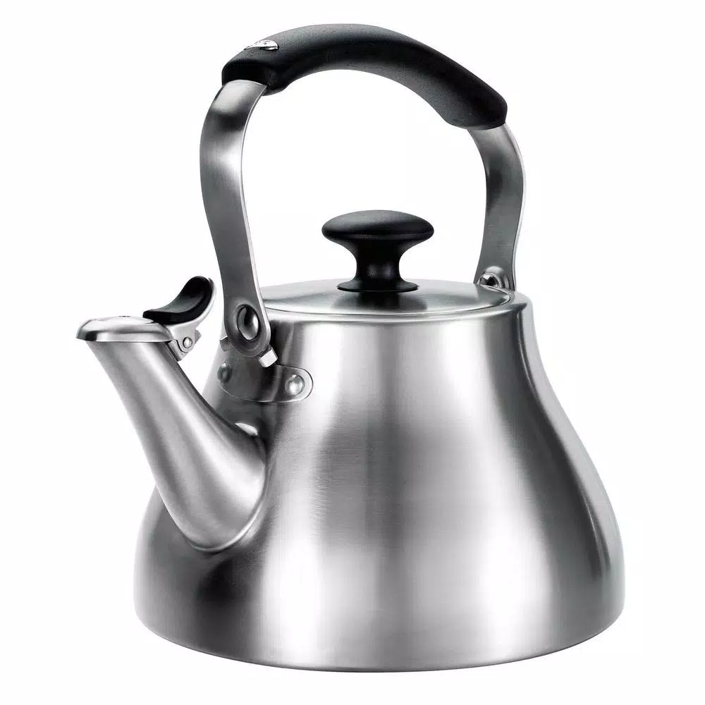 OXO Brew Good Grips Classic 6.8-Cup Stainless Steel Tea Kettle with Whistle