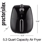Proctor Silex 5.2 Qt. Black Air Fryer with 60-Minute Timer and 1700W Power thumbnail 2