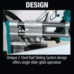 Makita 10 in. 15 Amp Dual-Bevel Sliding Compound Miter Saw with Laser and Folding Stand Kit thumbnail 12