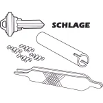 Prime-Line Re-Key A Lock Kit for Schlage Type C, 5-Pin Tumbler Set with 3 Pre-cut Keys thumbnail 2