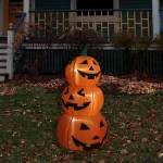 Northlight 3.5 ft. Inflatable Lighted Pumpkin Trio Halloween Outdoor Decoration thumbnail 2