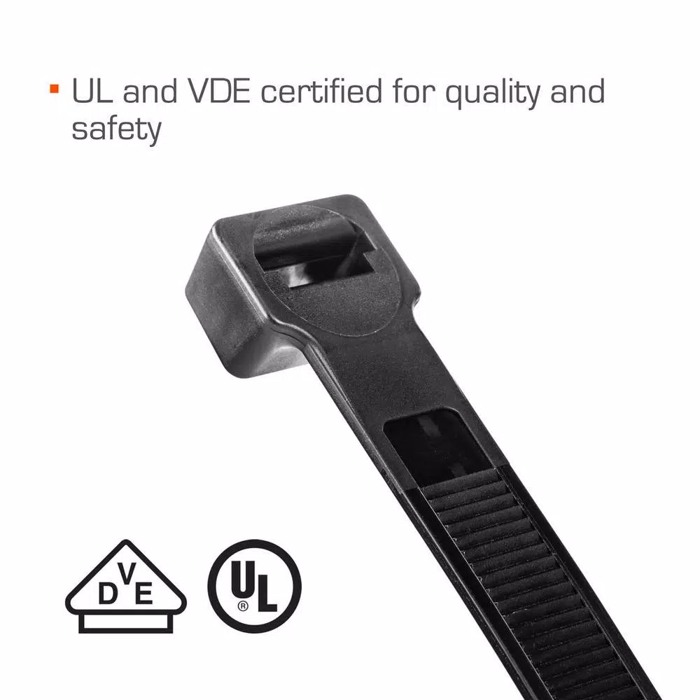 TR Industrial 8.9 in. Ultra Heavy-Duty UV Resistant Cable Ties, 250 lb. Tensile Strength (50-Pack)