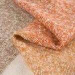 Glitzhome Orange and White Striped Jacquard Woven Acrylic Throw Blanket, 60 x 50 in. thumbnail 5