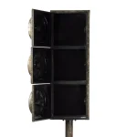 Zentique Antique Grey Metal Floor Clock with 3 Clock Faces and Hidden Storage thumbnail 3