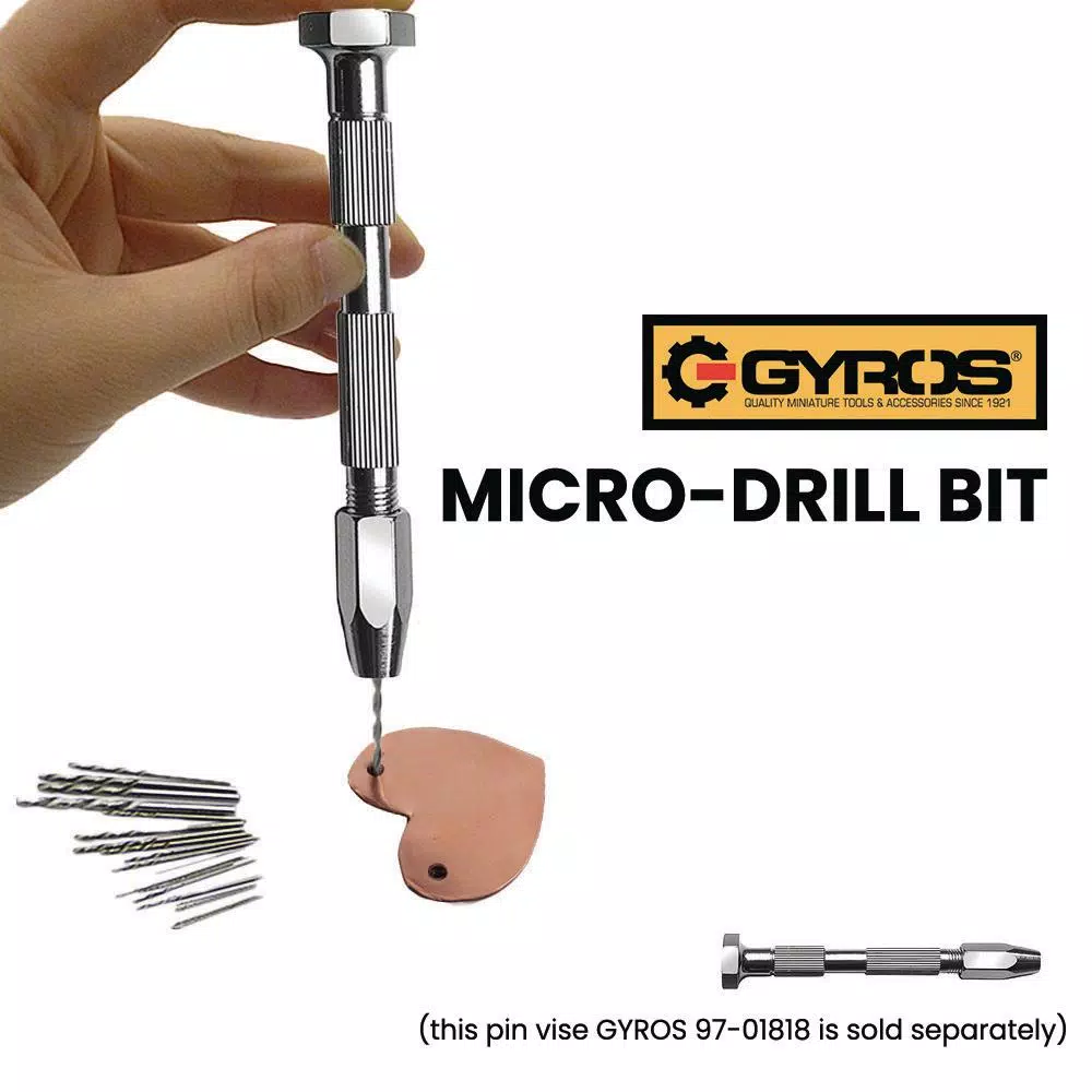 Gyros Carbon Steel Wire Gauge Drill Bit Dome Set, #61 - #80 (20-Piece)