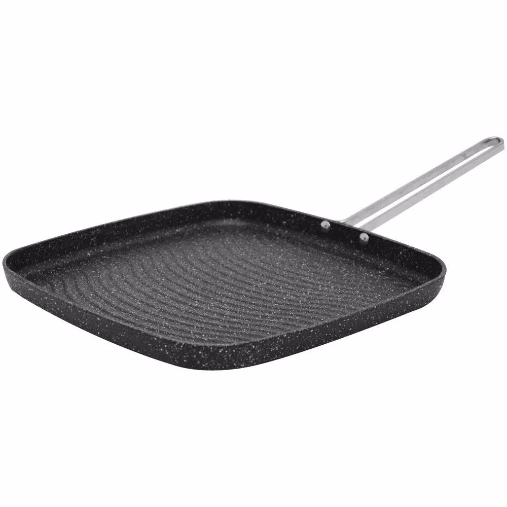 Starfrit The Rock 10.2 in. Aluminum Nonstick Grill Pan, Black Speckle