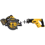 DEWALT FLEXVOLT 60V MAX Brushless 7-1/4 in. Circular Saw Kit with (2) 6.0Ah Batteries & Bonus Reciprocating Saw thumbnail 1