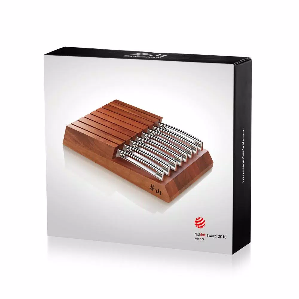 Cangshan N1 Series 5 in. Steak Knife Set with Acacia Wood Block, 9-Piece Set