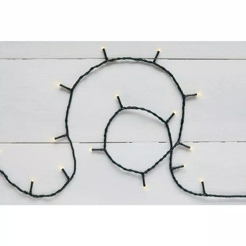 Home Accents Holiday 600-Light Warm White LED Micro Dot Fairy String Lights, 157 ft, Green Wire