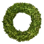 Unbranded 24 in. Preserved Boxwood Wreath - Classic Farmhouse Greenery thumbnail 2