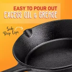 NutriChef 6-Piece Cast Iron Nonstick Skillet Set, Black thumbnail 4