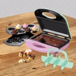 Nostalgia 4-in-1 Bakery Bites Express Dessert Maker, 800W, Green/Pink thumbnail 2