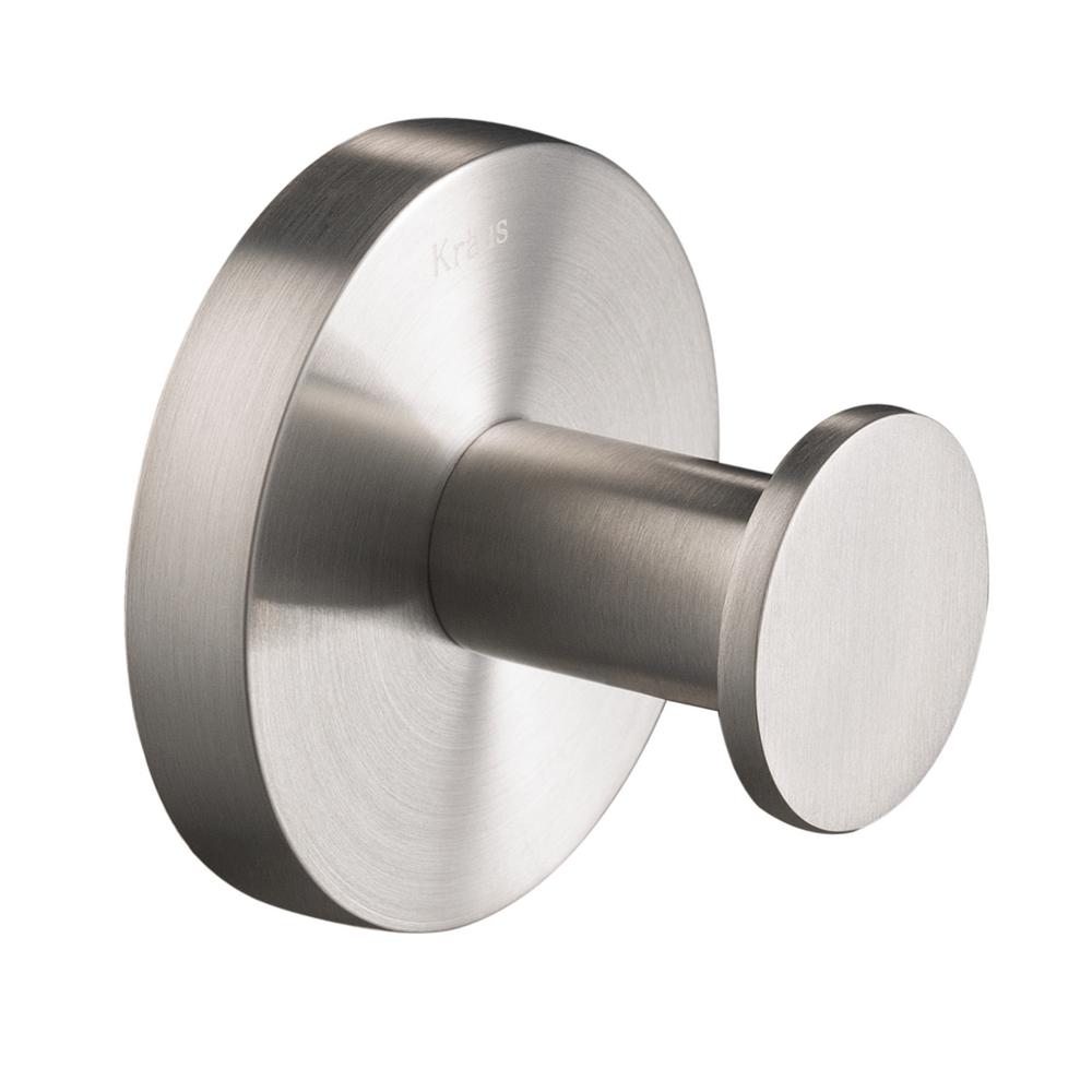 KRAUS Elie Bathroom Robe and Towel Hook, Brushed Nickel