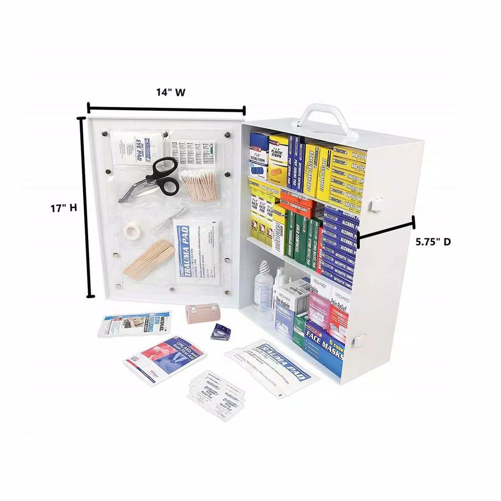 Rapid Care 1100-Piece 3-Shelf First Aid Cabinet - ANSI Class A+ OSHA Compliant