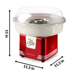 Nostalgia Retro Red Cotton Candy Maker Machine with Cones - Works with Hard Candy & Sugar-Free Candy thumbnail 2
