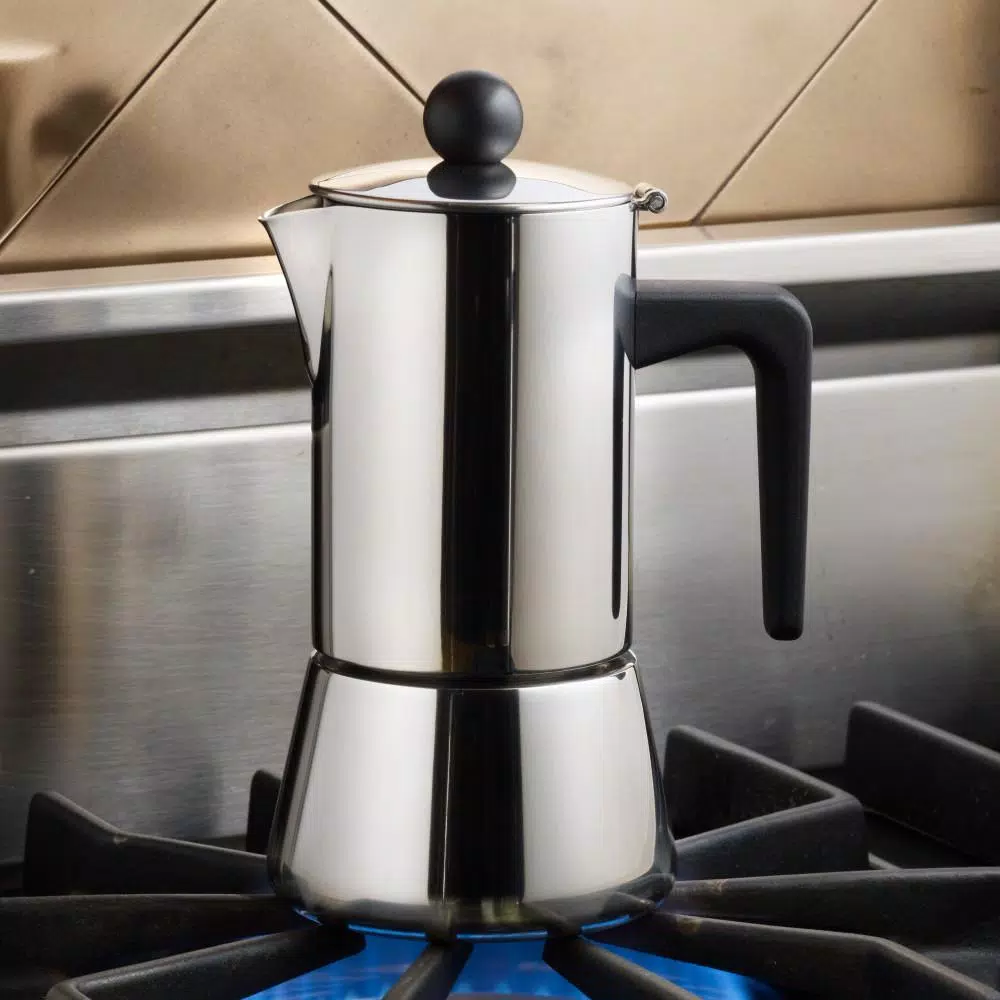 BonJour Coffee & Tea 4-Cup Stainless Steel Stovetop Espresso Maker