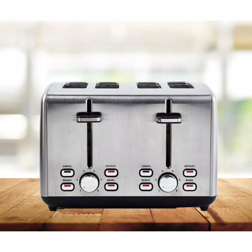 Professional Series 4-Slice Stainless Steel Wide Slot Toaster with Independent Controls