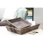 Titan Lighting Americana Decorative Metal and Wood Trays, Antique Palonia & Canyon Rustic Finish, Set of 2 thumbnail 1