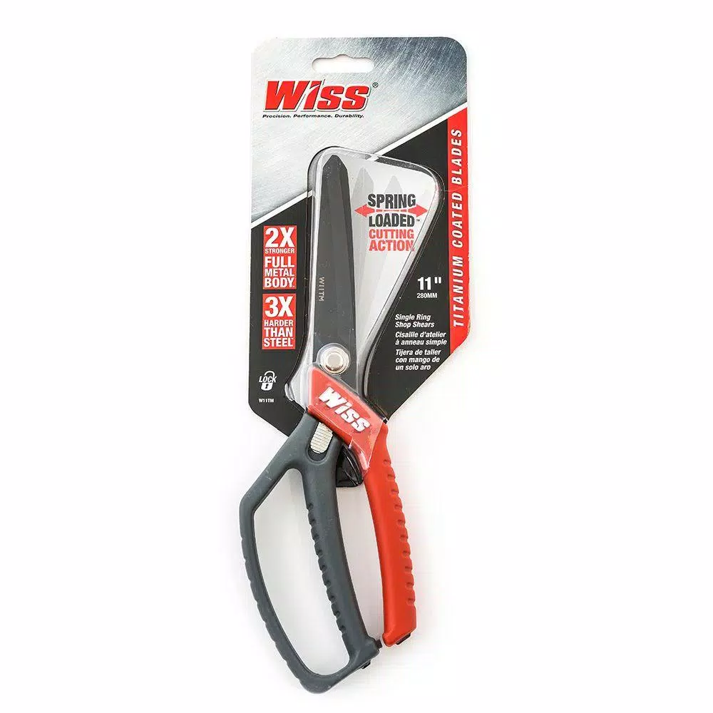 Wiss CRESCENT WISS Single Ring Heavy-Duty Utility Shears with Titanium Coated Serrated Blades