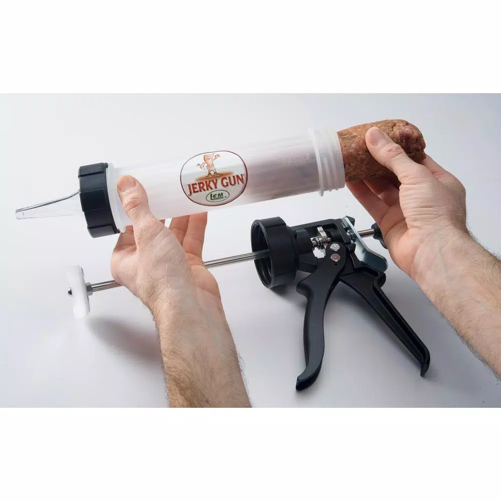 LEM Products Jerky Gun Meat Snack Maker with Seasoning and Two Nozzles