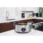 PREMIUM 7 Qt. Stainless Steel Slow Cooker with Keep Warm Setting, Oval thumbnail 3