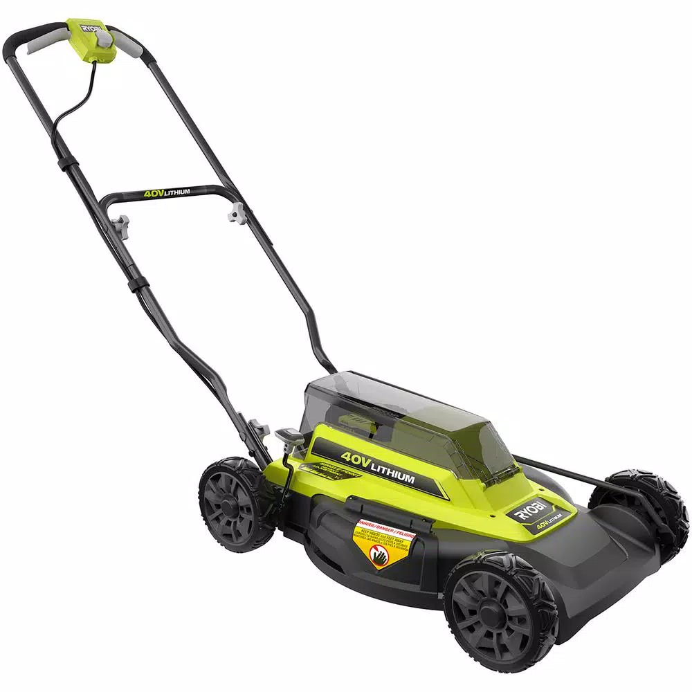 RYOBI 40V 18 in. 2-in-1 Cordless Lithium-Ion Walk Behind Push Mower with (2) 4 Ah Batteries and Charger