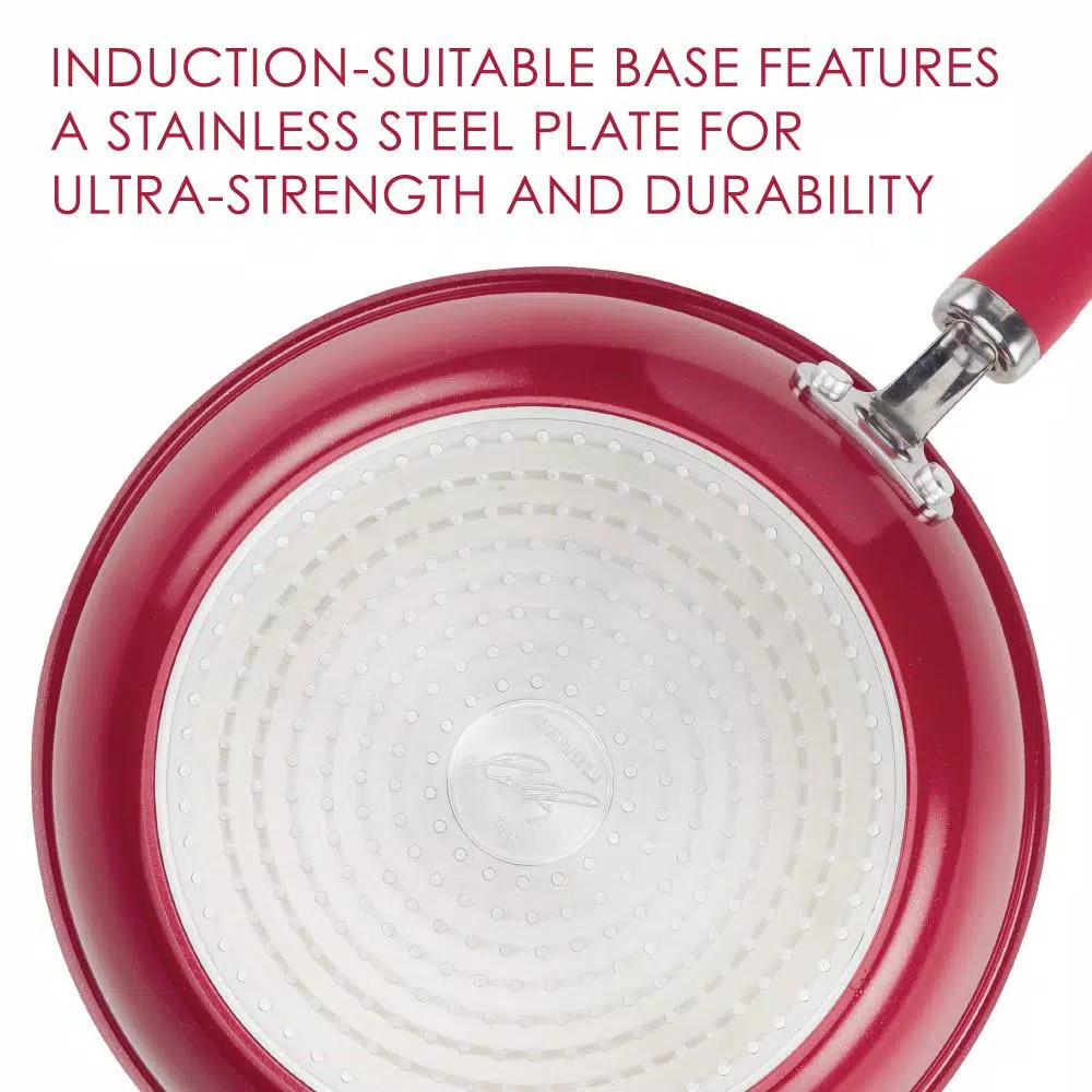Rachael Ray Create Delicious 3 qt. Aluminum Nonstick Steamer Set, Red Shimmer