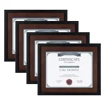 DesignOvation LeMans 8.5 x 11 in. Black and Walnut Brown Document Picture Frame Set, Set of 4 thumbnail 1