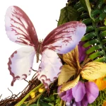 National Tree Company 24 in. Spring Mixed Flowers Wreath with Butterflies and Berries thumbnail 2