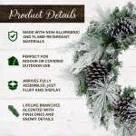 Fraser Hill Farm 24 in. Artificial Christmas Wreath with Oversized Pinecones and Flocked Snow thumbnail 3