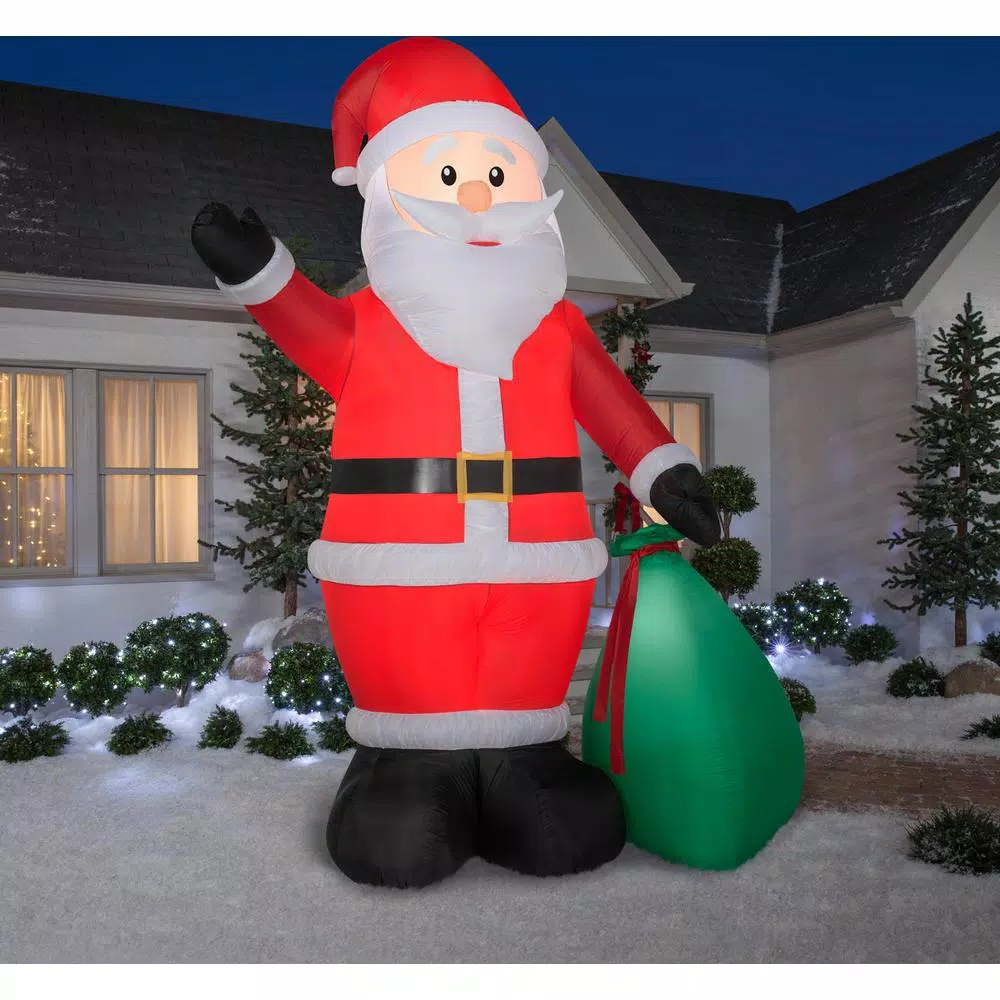Gemmy 12 ft. Tall Airblown Inflatable Santa with Extra Bright LED Lights