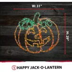 Haunted Hill Farm Happy Jack-O-Lantern LED Halloween Light, Indoor/Outdoor Pumpkin Decor thumbnail 5