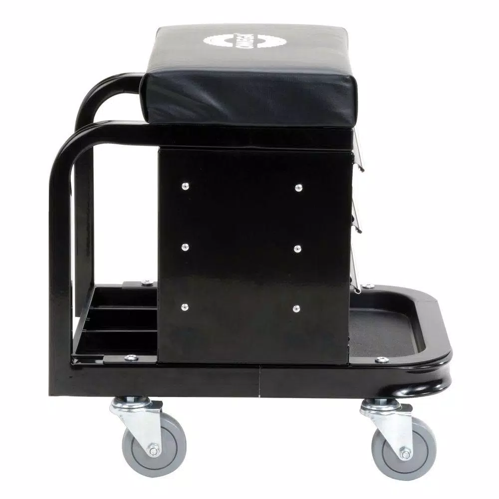 Omega 92450 Heavy Duty Mechanic's Creeper Seat with 3-Drawer Tool Box, 450 lb Capacity