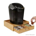 Mind Reader 32-Capacity Bamboo Brown K-Cup Storage Drawer with Lip Panel for Keurig thumbnail 2