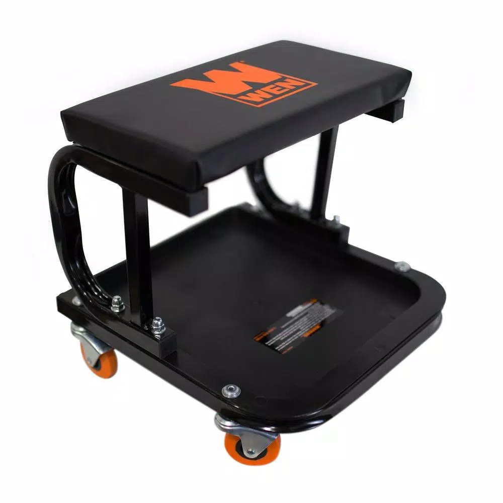WEN Rolling Mechanic Seat with Onboard Storage, 250 lb. Capacity