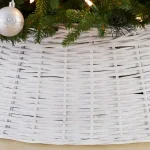Home Accents Holiday 27 in. White Wicker Christmas Tree Collar thumbnail 5