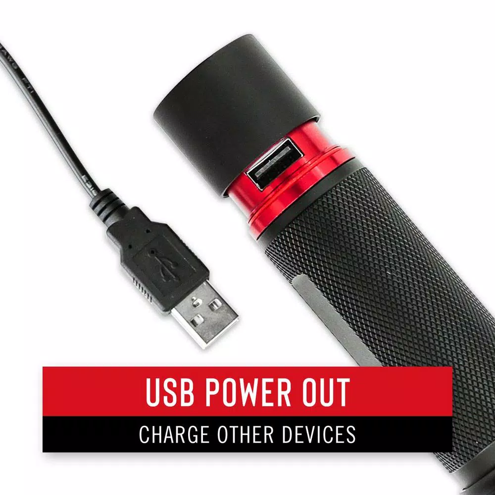 Coast HP10R 1050 Lumen Rechargeable Focusing LED Flashlight with Dual Power Flex Charge