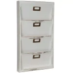 Pinnacle Distressed White Wood Wall Mail Organizer & Letter Bin with 4 Pockets thumbnail 3