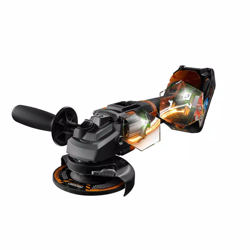 RIDGID 18V OCTANE 4-1/2 in. Brushless Cordless Angle Grinder Kit with 2.0 Ah Battery and Charger